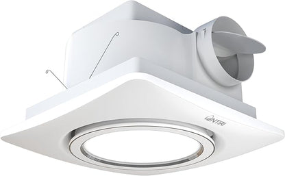 Bathroom Exhaust Fan with Light, 12 INCH, Upgraded Quiet Circular Vent Fans by VENTIRIBathroomExhaustFan