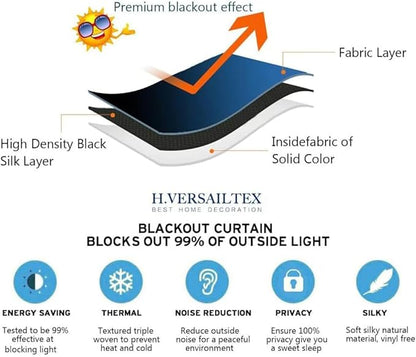 H.VERSAILTEX Blackout Curtains Thermal Insulated Window Treatment Panels Room - Image 8
