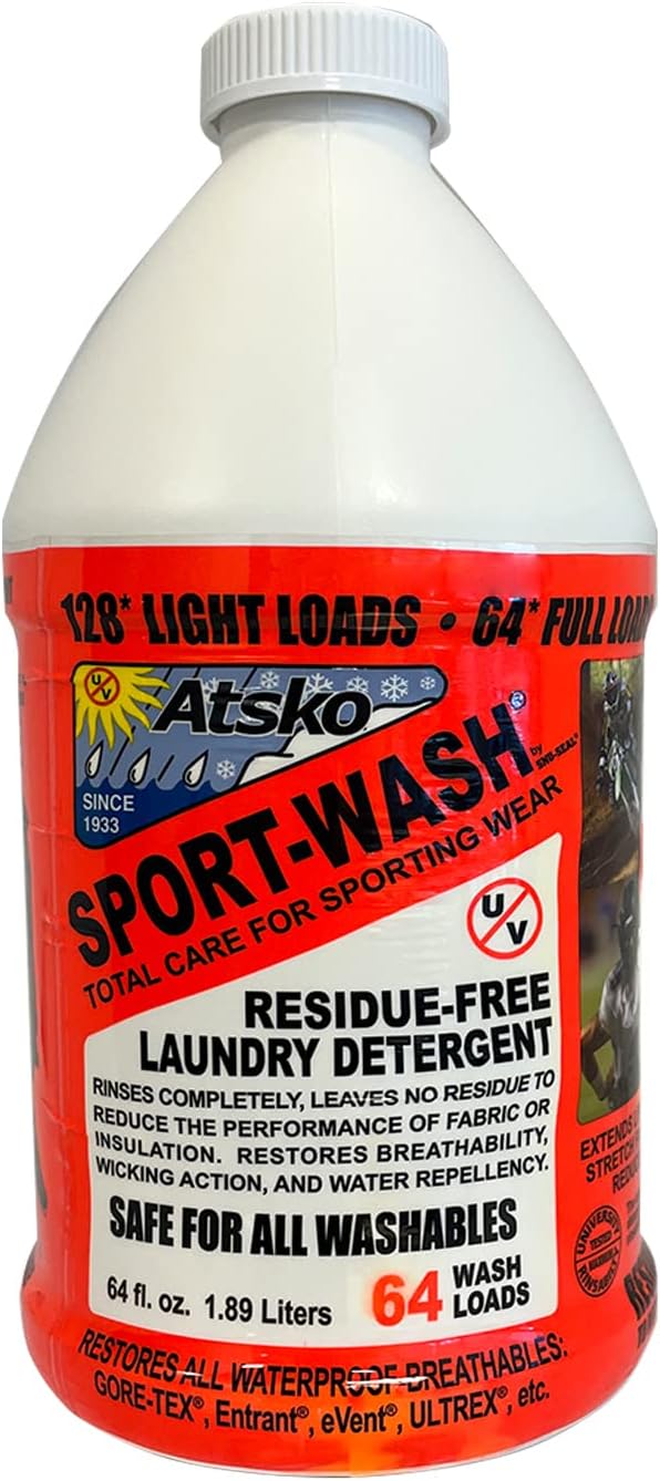 Atsko Sno-Seal SPORT WASH LAUNDRY DETERGENT, 64 fl oz, Unscented & Scent Killer - Image 2