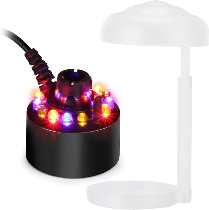 AGPTEK 12 LED Mist Maker Water Fountain Pond Fog Atomizer Air Humidifier - Image 2