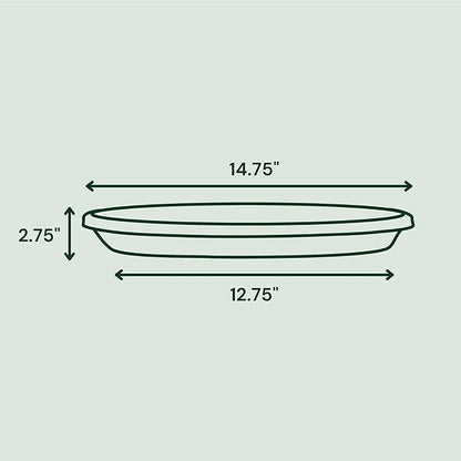 Bloem Terra Resin Saucer Tray: 12.75" Bottom Width - Image 3