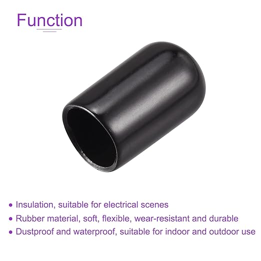 DMiotech 100 Pack 8.5mm ID Black Screw Thread Protectors Rubber End Caps Bolt - Image 5