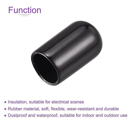 DMiotech 100 Pack 8.5mm ID Black Screw Thread Protectors Rubber End Caps Bolt - Image 5