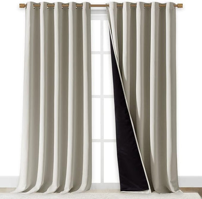 NICETOWN Full Shading Curtains for Windows, Super Heavy-Duty Black Lined - Image 2