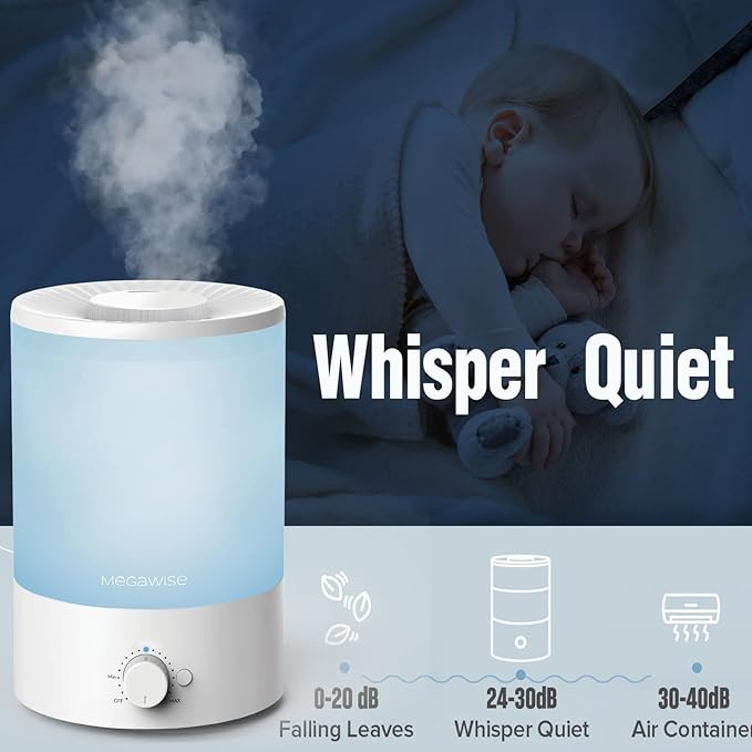 MEGAWISE 3.5L Ultrasonic Cool Mist Humidifier – Top-Fill, Essential Oil Diffuser - Image 5