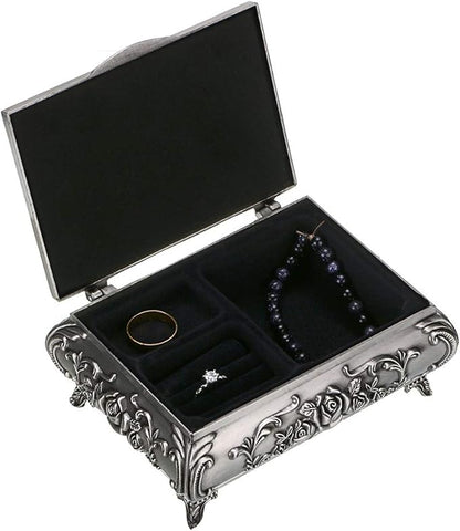 Hipiwe Vintage Metal Jewelry Box Small Trinket Jewelry Storage box - Image 2
