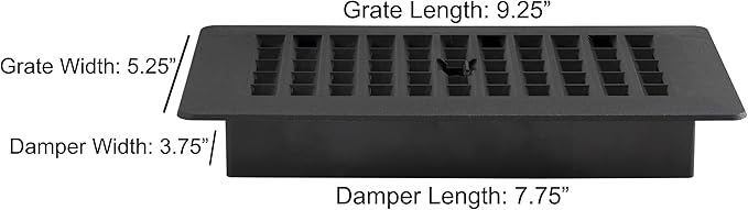 Decor Grates PL408-BLK-10 Louvered Plastic Floor Register, 10 Pack - Image 4