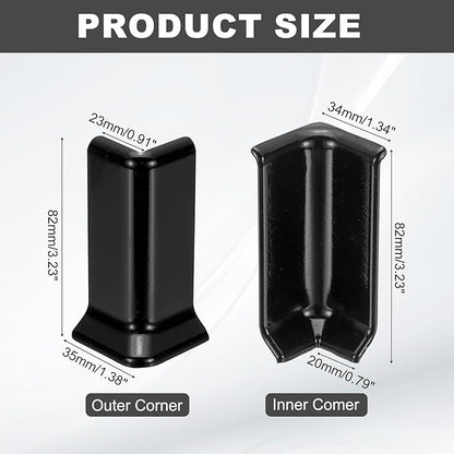 uxcell Self Adhesive Baseboard Corner Blocks, 3.23 Inch Wall Edge Corner - Image 2