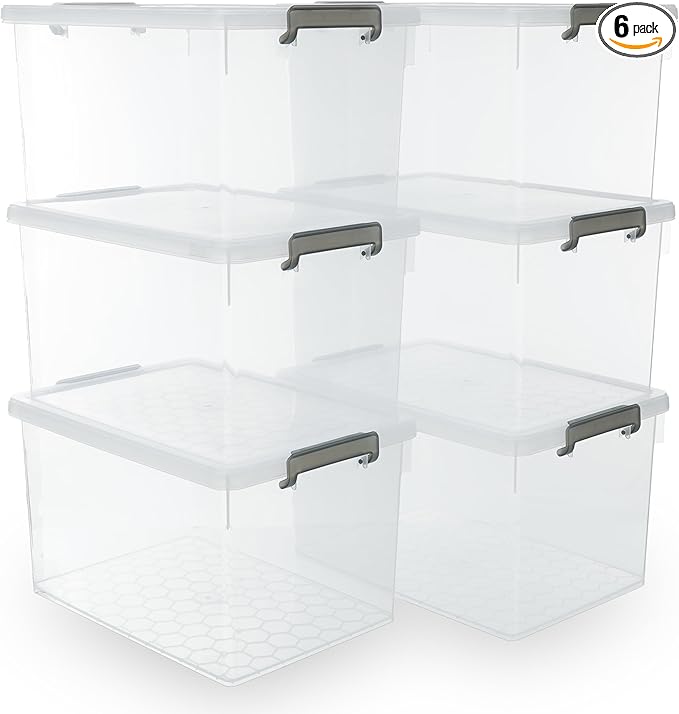 Citylife 48 QT 6 Packs Plastic Storage Bins by Anywish