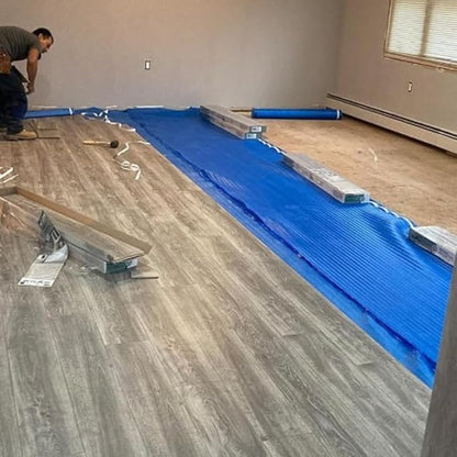 3in1 Vapor Barrier Flooring Underlayment w/Overlap and pre-Attached Tape Strip - Image 7