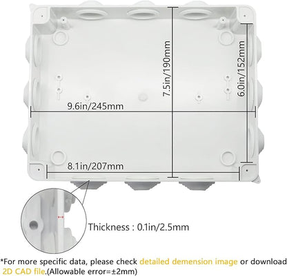 LeMotech Junction Box, ABS Plastic IP65 Waterproof and Dustproof, Universal - Image 3