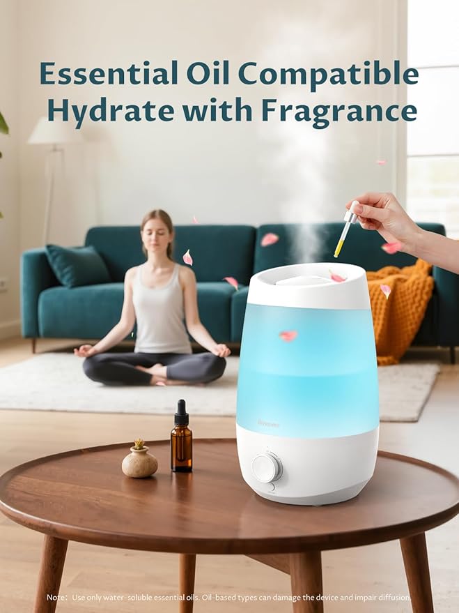 BREEZOME Humidifiers for Bedroom, 2.5L Humidifiers for home, 250ml/h Mist Output - Image 5