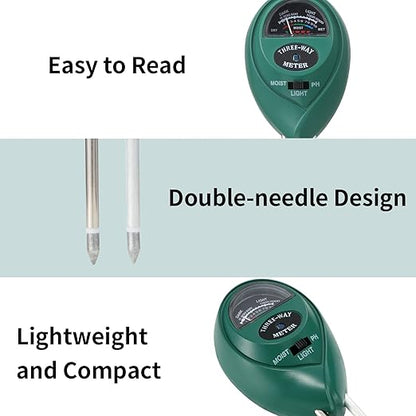 2 Packs Soil Moisture Meter, 3 in 1 Soil Tester Tool, Plant Water Monitor - Image 3