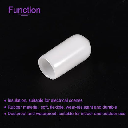 DMiotech 100 Pack 6mm ID White Screw Thread Protectors Rubber End Caps Bolt - Image 5