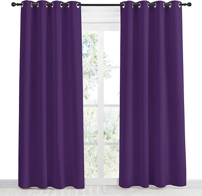 NICETOWN Blackout Window Curtain Short, 55W x 86L, Sold Individually, Royal - Image 2