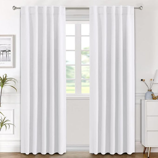 H.VERSAILTEX White Curtains Thermal Insulated Window Treatment Panels Room by HVERSAILTEX