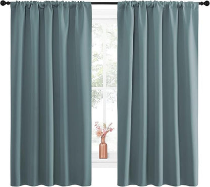 NICETOWN Greyish Blue Blackout Curtains Panels - Image 2