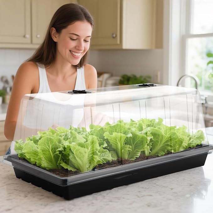 1020 Trays with Tall 7.3'' Dome, Heavy Duty 1020 Seed Trays and Flats with Lid - Image 7