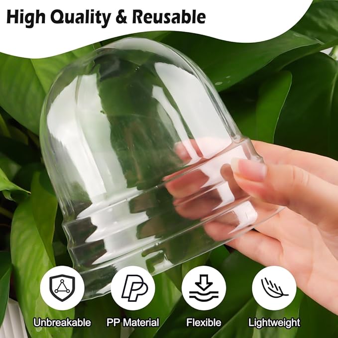 Humidity Domes for 4 Inch Pots, 100 Pack Transparent Plant Dome Covers - Image 3