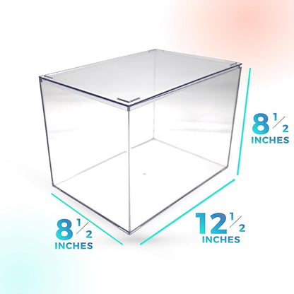 4 Clear Acrylic Boxes with Lid, 12.5"L x 8.5"W x 8.5"H, Made in USA, Diorama - Image 6