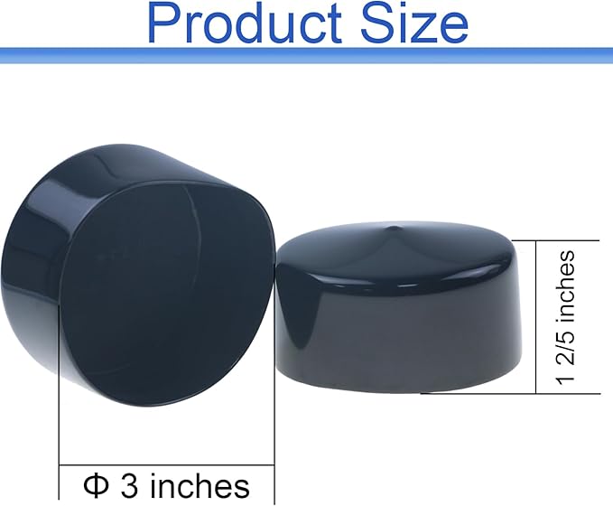 Acocony 3 Inch Rubber Cap Round Rubber End Caps PVC Flexible Protector Plastic - Image 2