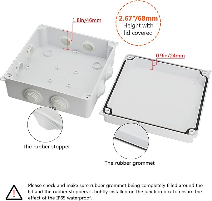 LeMotech ABS Plastic Dustproof Waterproof IP65 Junction Box Universal - Image 4
