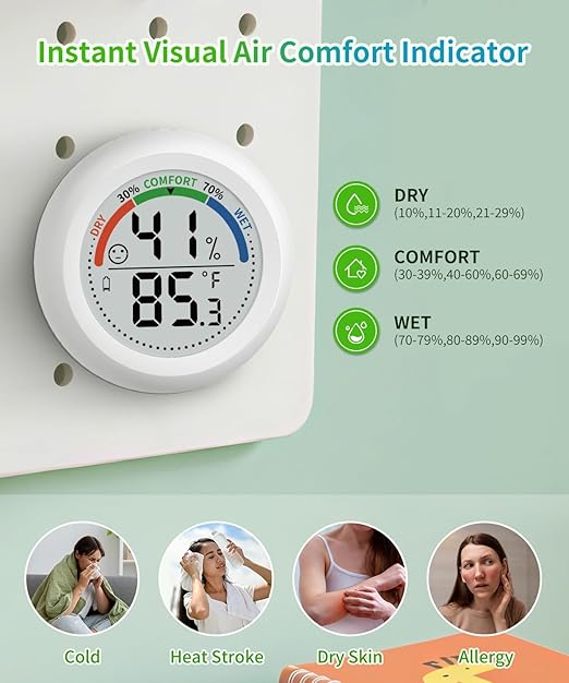 Digital Room Thermometer Hygrometer Indoor-Humidity Meter Monitor - Image 4