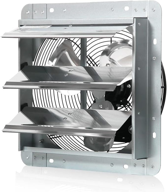 KEN BROWN 12 Inch Shutter Exhaust Fan, Gable Vent Fan, Wall Mount Ventilation by KENBROWN