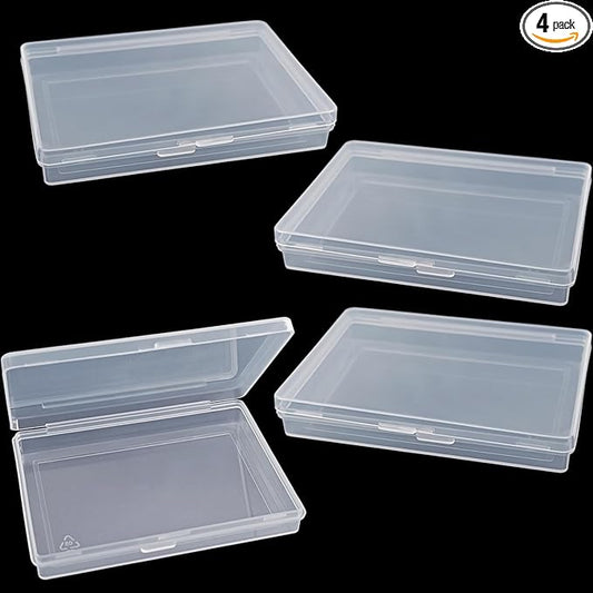 4 Pcs Mini Trading Card Case Clear Plastic Storage Box Game Card Deck Box Cards by EaciTown