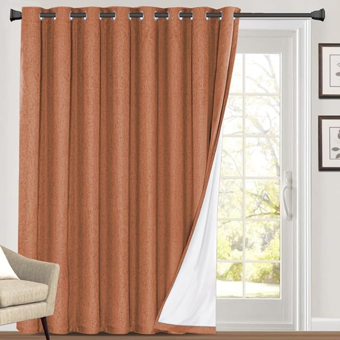 PrinceDeco Blackout Curtains for Sliding Glass Doors 100% Blackout Room Divider by PrinceDeco