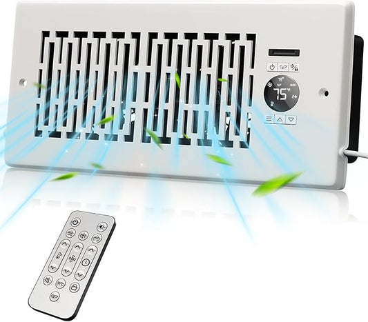 Register Booster Fan Fits 4” x 10” Register Holes, Smart Control Heating by MOTCTQVD