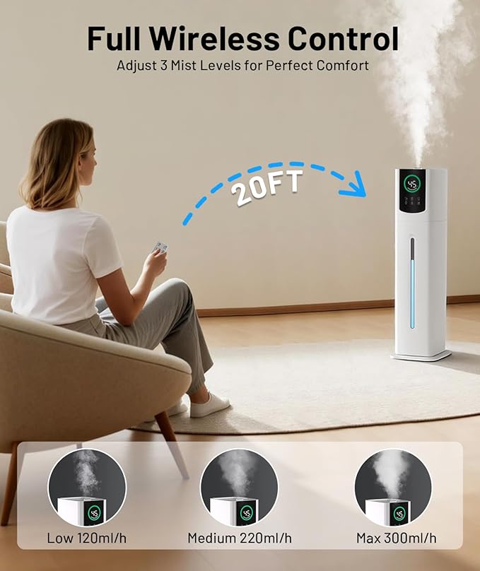 AreShark 2.4 Gal/9L Humidifier for Bedroom, Large Room 500ft², Cool Mist Air - Image 5