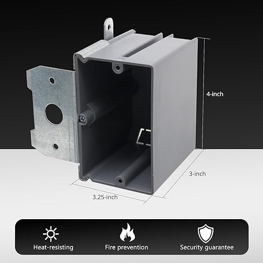 MAKERELE Single Gang Adjustable Junction Box Plastic, 21 Cubic Inches - Image 3