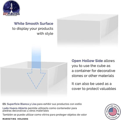 Acrylic Display Riser Boxes 3 Piece White Retail Product Riser No Lid - Image 6