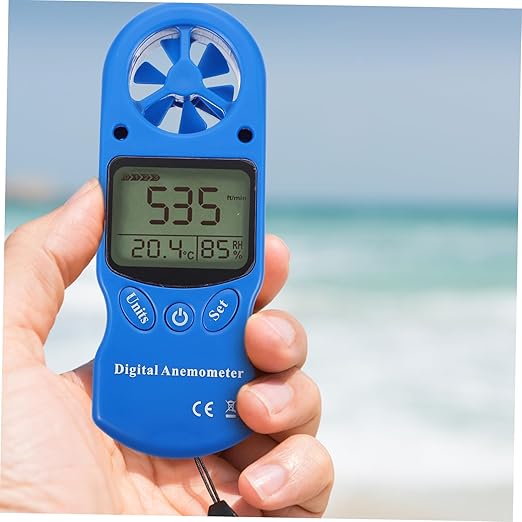 GLEAVI Handheld Thermometer Hygrometer Air Flow Velocity Wind Gauge LCD Display - Image 5