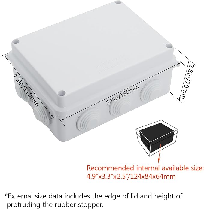 LeMotech ABS Plastic Dustproof Waterproof IP65 Junction Box Universal - Image 2