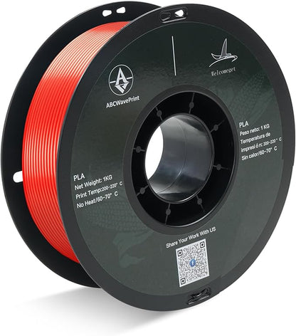 PLA 3D Printer Filament, Dimensional Accuracy +/- 0.02 mm, 1 kg Spool, 1.75 by ABCWavePrint