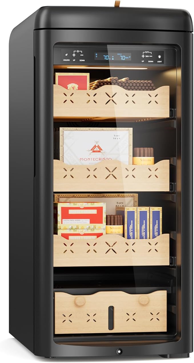 115L Intelligent Temperature and Humidity Adjustable Electronic Cigar Humidor by Mirfee