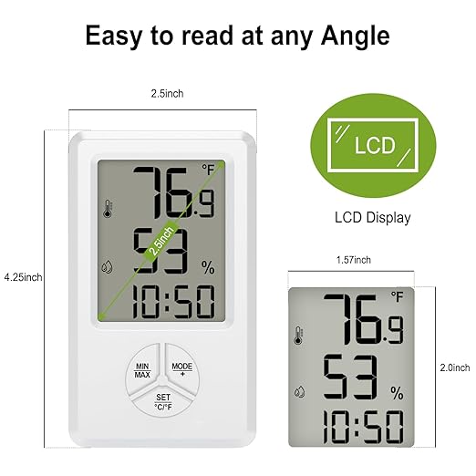 Urageuxy Digital Hygrometer Indoor Thermometer Humidity Meter - Image 3