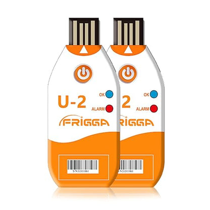 Frigga 2Pack USB Temperature Data Logger Single Use Temperature Recorder 100 by Frigga