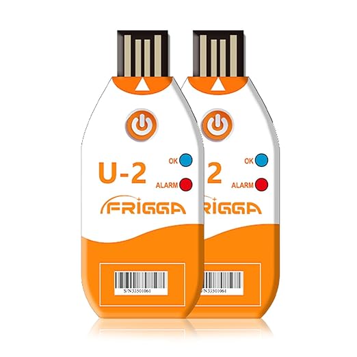 Frigga 2Pack USB Temperature Data Logger Single Use Temperature Recorder 100 by Frigga