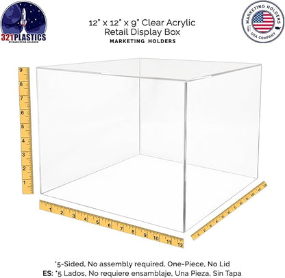 12" x 12" x 9" Clear Acrylic Display Box - Image 6