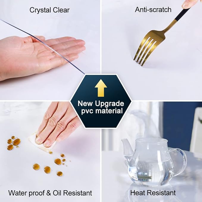 20x30 in Clear Vinyl Table Cover Protector Desk Protector Chair Mat Thicken - Image 4