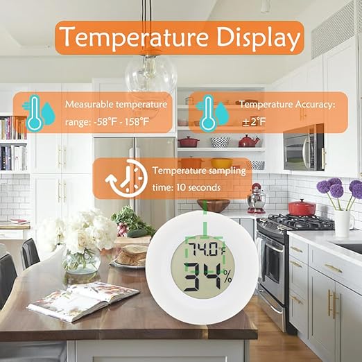 6-Pack Mini Round Hygrometer Thermometer Digital LCD Monitor Indoor Outdoor - Image 4