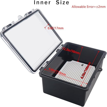 Junction Box, Hinged Black Clear Cover IP67 Waterproof ABS Project Box - Image 3
