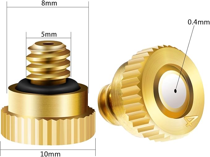 Hotop 40 Pieces Brass Misting Nozzle, Low Pressure Atomizing Mist Nozzle - Image 2