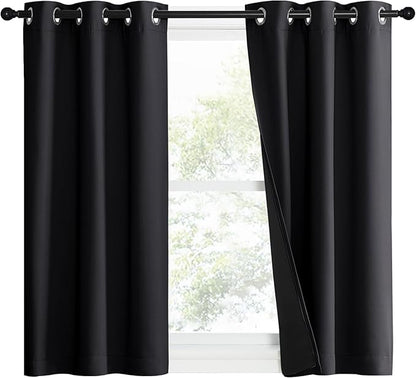 NICETOWN Complete 100% Blackout Curtain Set, Double Panels, Thermal Insulated & by NICETOWN