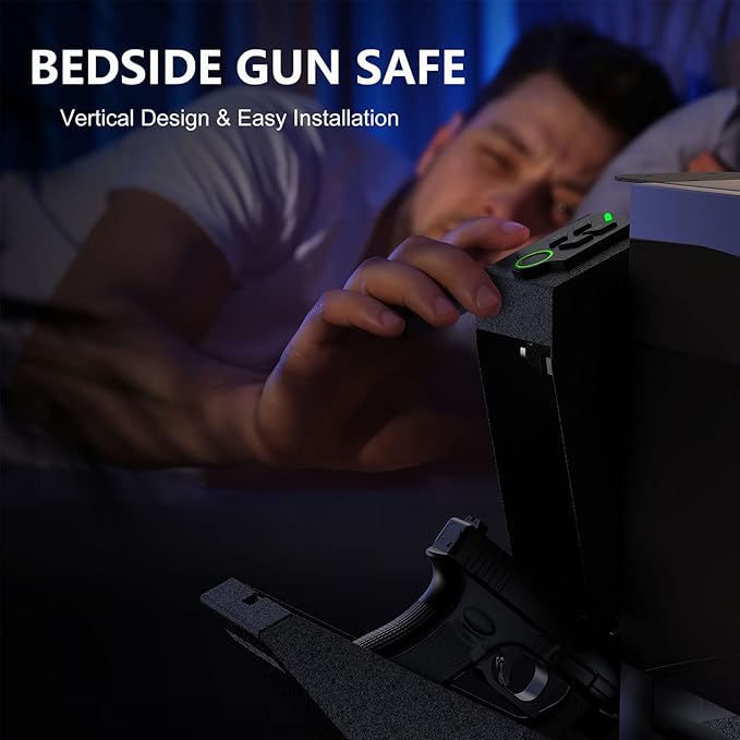Gun Safe, Biometric Gun Safe for Handgun Drop Down Pistol Safe Mounted Single - Image 2