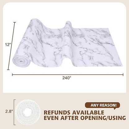 Shelf Liners for Kitchen Cabinets 12in x 20FT, Non Adhesive Drawer Liner Marble - Image 3