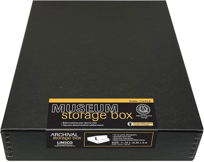 Lineco Archival 11 x 14 x 3 inches Museum Archival Storage Box, Drop Front by Lineco